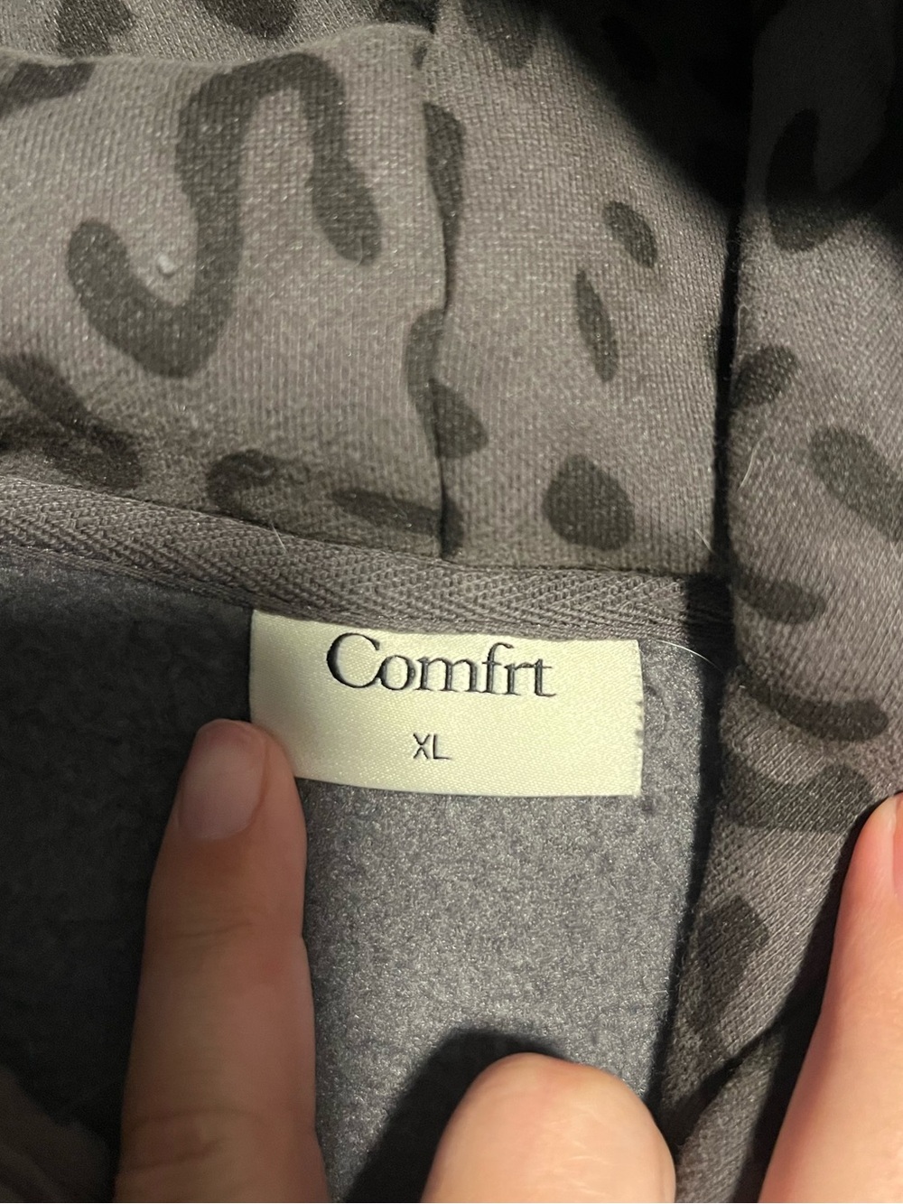 Brand new never worn comfrt minimalist hoodie . XL Black leopard - Picture 3 of 4